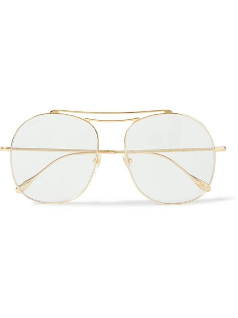 oversized aviator-style gold-tone optical glasses gucci|Gucci foldable aviator sunglasses.